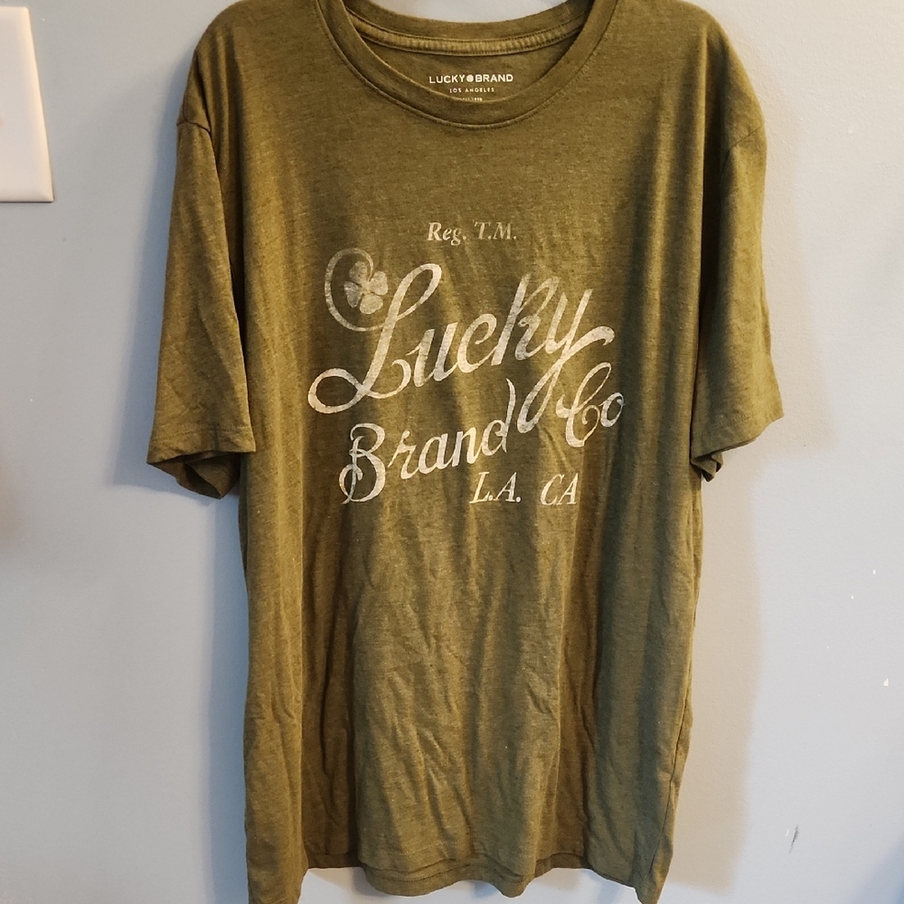 🍉Lucky Brand Men's Graphic Olive Tee